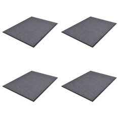 Covorașe de ușă din PVC 4 buc. gri, 90x60 cm