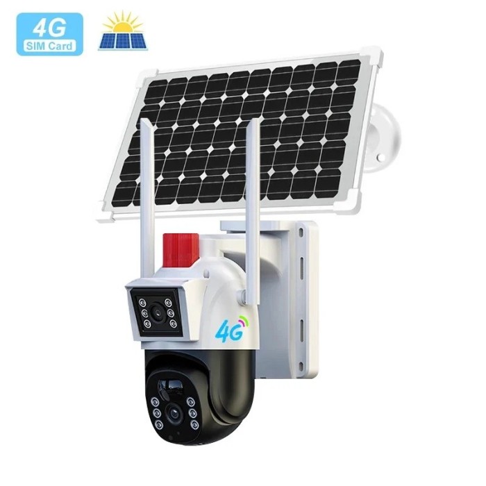 Camera de supraveghere solara dubla, Dasgut - 6MP, cu SIM 4G