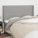 VidaXL Tăblie de pat cu aripioare gri deschis 183x16x118/128 cm textil