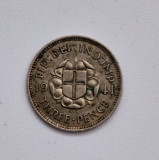 Moneda argint MAREA BRITANIE _ 3 pence 1941 _ km # 848 _ Regele George VI lea, Europa