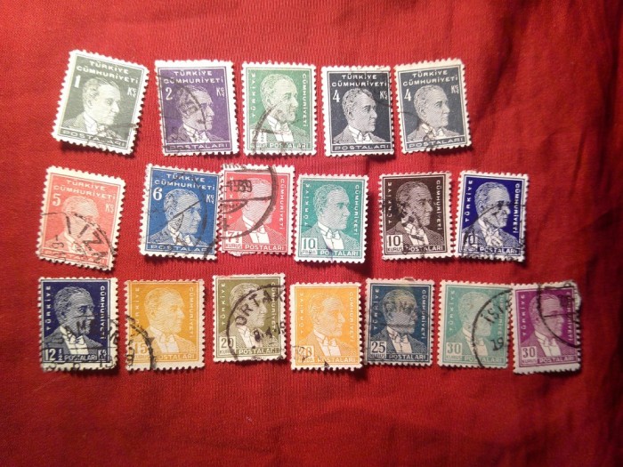 Lot 18 Timbre stampilate 1931 - Kemal Ataturk