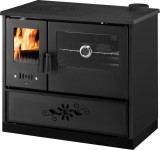 Soba de gatit pe lemne URUS 7040, 9 kW, neagra, evacuare dreapta