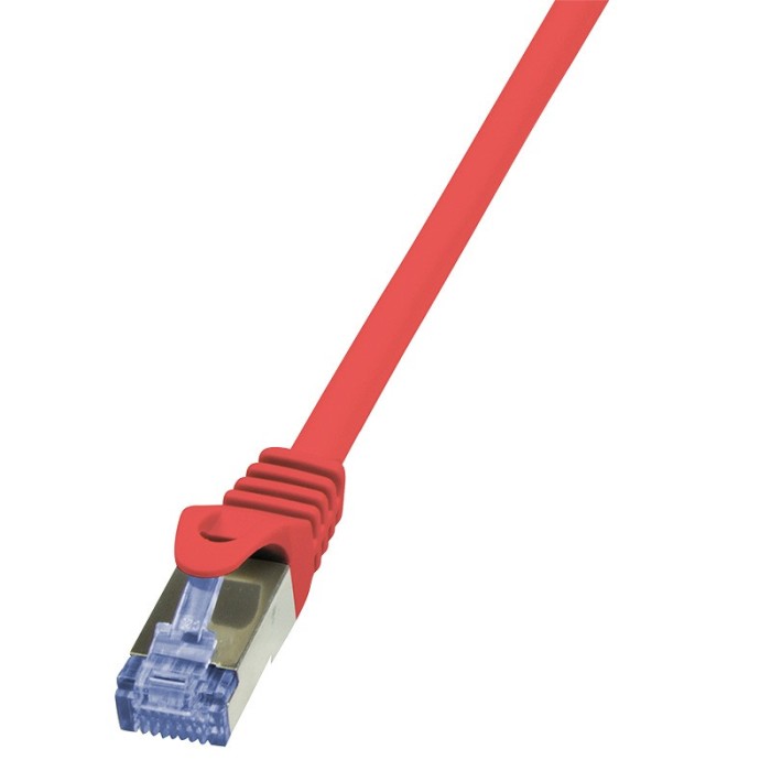 PATCH CORD S/FTP LOGILINK Cat6a, LSZH, cupru, 1 m, rosu, AWG26, dublu ecranat &quot;CQ3034S&quot; (timbru verde 0.08 lei)