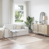 vidaXL Covor shaggy cu fir lung crem 160x160 cm PP