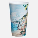 Pahar din plastic cu imprimeu Amalfi, 650 ml, Multicolor, CMCLASS