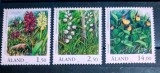 ALAND 1989 flori , plante orhidee serie 3v nestampilata