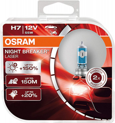 Set 2 becuri halogen H7 Osram Night Breaker Laser NextGen +150% foto