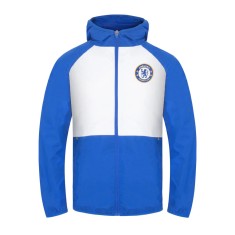 FC Chelsea geacă de bărbați cu glugă Shower blue white - S