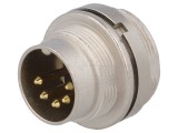 Conector M16 Soclu Tată Lipire 5 PIN 5A 60V IP68, Lumberg