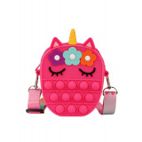 Jucarie Interactiva Antistres Tip Geanta Pop IT, model Unicorn 13.5 x 8.5 x 4 cm-Culoare Fuchsia