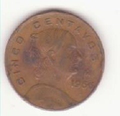 Mexic 5 Centavos 1966 large type -Josefa Ortiz de Dom&amp;iacute;nguez foto