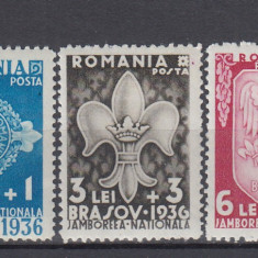 ROMANIA 1936 LP 115 JAMBOREEA BRASOV SERIE CU SARNIERA