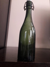 Sticla veche bere Trei Stejari 0,45 litri romaneasca anii 1940 foto