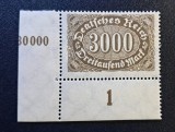 Germania / Deutsches Reich (1923 Inflație) -3000 Mark cu Margine "1" și Număr de Coală "30 000" (MINT / Neștampilat) CLK1