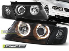 Faruri sport tuning ANGEL EYES VW Passat B5 3B look negru cu lupa NOU foto