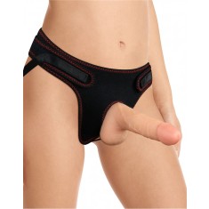 Strap On Easy Dildo cu Testicule Detasabil PVC Natural 18.5 cm