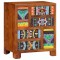 Gossi bufeta multicolor 50x35x60 din lemn masiv de salcam