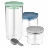 Cumpara ieftin Set recipiente pentru alimente BergHOFF, 3 piese, Sticla, Multicolor HighLine Cooking