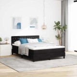 VidaXL Pat cu Arcuri și Saltea cu saltea Negru 140 x 200 cm țesătură 3339112