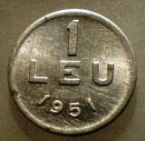 1.332 ROMANIA RPR 1 LEU 1951, Aluminiu