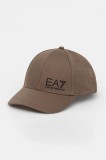 EA7 Emporio Armani șapcă de baseball din bumbac culoarea maro, cu imprimeu, AF11989.7X000005