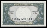 Romania, 1000 lei 1943_pliu fin vertical_usor valurita, defect de manipulare dreapta sus_C.2566-0713