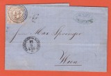 AMS @ - SCRISOARE 1862 GERMANIA VECHE, THURN UND TAXIS, francata cu valoarea de 9 KREUZER - 23 II MICHEL, circulata Frankfurt - Viena