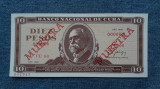 10 Pesos 1988 Cuba SPECIMEN / MUESTRA / Fidel Castro pe revers