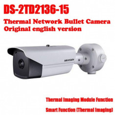 Camera supraveghere video IP bullet termica Hikvision DS-2TD2136-15 POE, IP66, detectie prezenta umana pana la 441m foto