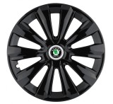 Set 4 Capace Roti Autohelix MSA&reg;, potrivite jantelor de R15, pentru Skoda, model delta negru