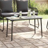 vidaXL Masă de Grădină Negru 80 x 40 x 45 cm Rattan poli