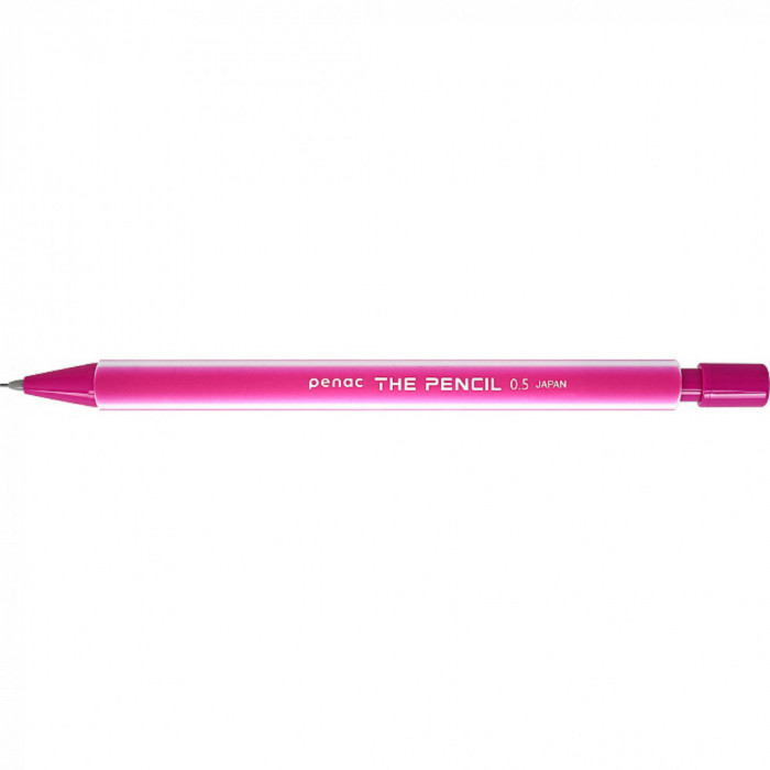 Creion Mecanic Penac The Pencil, Rubber Grip, 0.5mm, Varf Plastic - Corp Roz