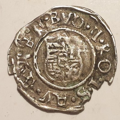 Ungaria 1 denar / denier 1599 argint Rudolf ll foto