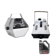 Pachet Masina baloane, Mașină de fum telecomanda si Lichid Fum 5 l, IdeallStore&reg;, argintiu