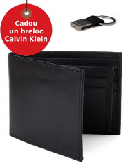 Set Portofel Calvin Klein Si Breloc - Bookfold &amp;amp; Key Fob Set, din piele, Negru foto