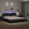 vidaXL Cadru de pat cu lumini LED, negru, 200x200 cm, piele ecologică 3214043