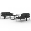 Set mobilier de gradina cu perne, 5 piese, antracit, aluminiu