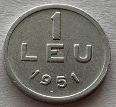 1 Leu 1951 Aluminiu, Romania, a UNC foto