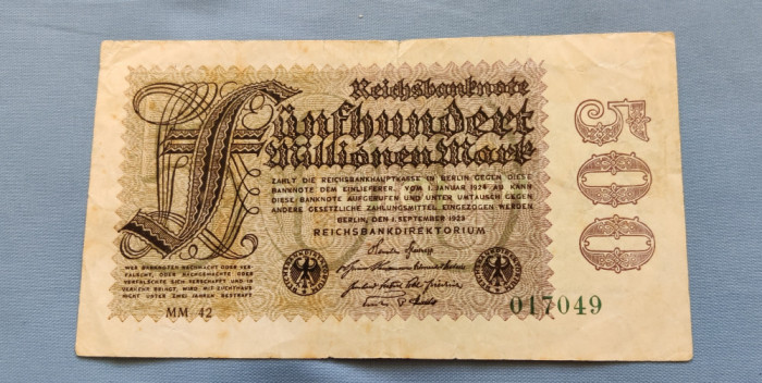 Germania - 500 Millionen Mark / 500 milioane mărci (1923) Berlin