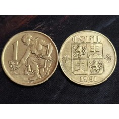 Cehoslovacia Federala 1991 - 1 korun, circulata