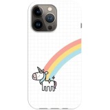 Husa compatibila cu Apple iPhone 12, iPhone 12 Pro model Rainbow Unicorn, Silicon, TPU, Viceversa, Transparent, Carcasa