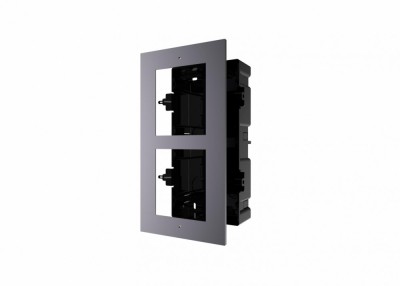 PANOU frontal HIKVISION pentru 2 module de videointerfon modular Hikvision DS-KD-ACF2, montare incastrata, aluminiu, doza de plastic inclusa, &amp;quot;DS-KD-A foto