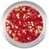 Confetti roşu deschis, 1mm - hexagoane sidefate, INGINAILS