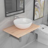 vidaXL Set mobilier de baie din două piese, stejar, ceramică 279328