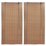 Cumpara ieftin Jaluzele din bambus tip rulou, 2 buc., maro, 100 x 160 cm