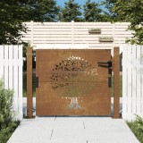 Gossi poarta pentru gradina, 105x80 cm, otel corten, model copac