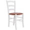 Scaun Paesana - cadru alb - imitatie piele coniac - 8070