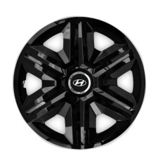Set 4 capace roti Hubcaps fast black R14 pentru gama auto Hyundai foto