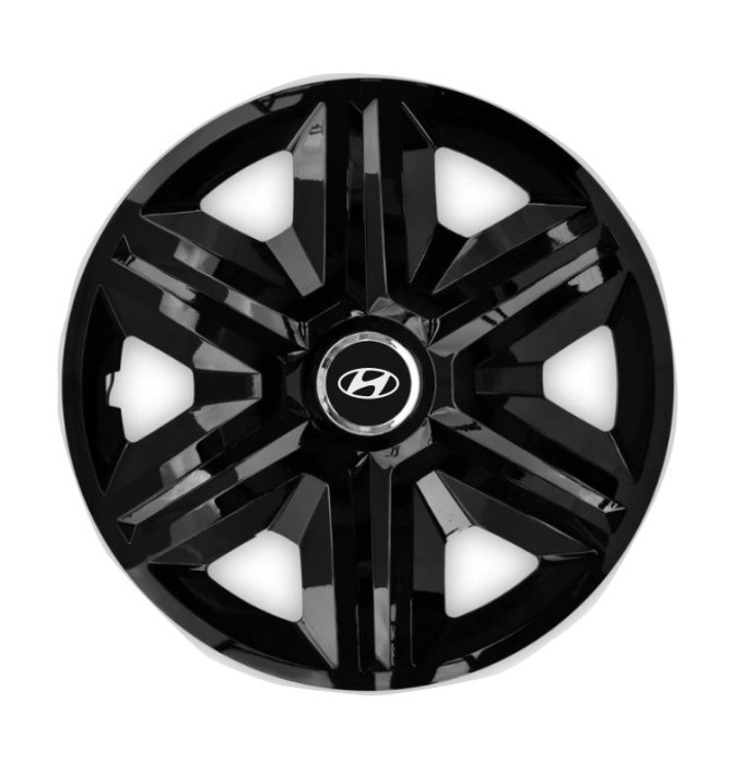 Set 4 capace roti Hubcaps fast black R16 pentru gama auto Hyundai