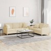VidaXL Set de canapele cu perne, 2 piese, crem, material textil